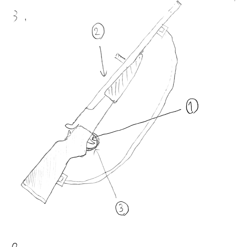 スプリング式空気銃の外観図